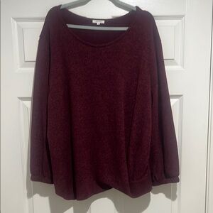 Pleione Maroon Knit Top/Sweater